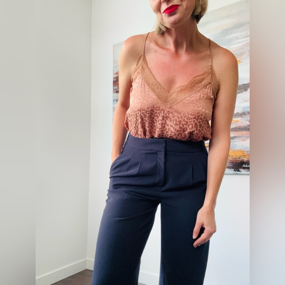 LOVESTITCH Satin Effect Lace Trim Cami